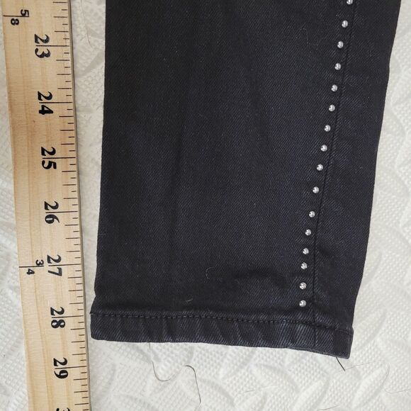 IRO Black Studded Jeans Womens Size 25 High Rise Skinny Ankle Exposed Button Fly - Picture 14 of 14